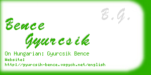 bence gyurcsik business card